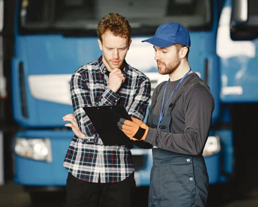 It's the people - two workers discussing plans